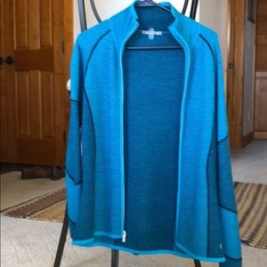 Long sleeve zip down sweater jacket